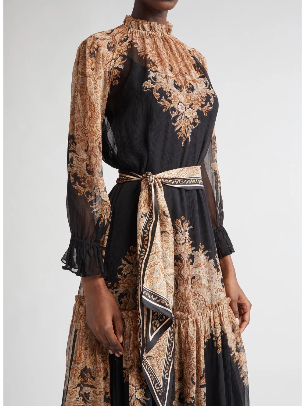 Zimmermann Paisley Long-Sleeve Midi Dress - Picture 3 of 11
